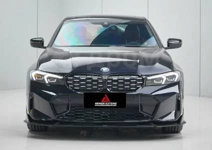 картинка Сплиттер (губа) на передний бампер для BMW G20 330i LCI, черный глянец магазин  StreetTuning 