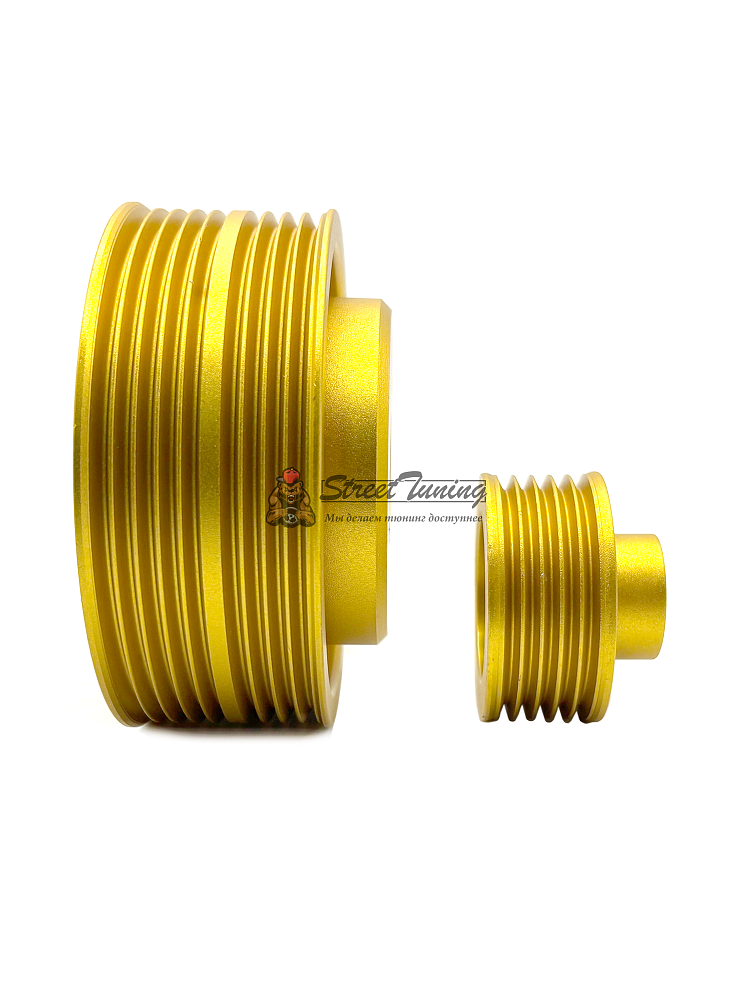 картинка Облегчённый underdrive комплект шкивов Subaru WRX 2.0 EJ20 - 2 шт, золотой от магазина  StreetTuning