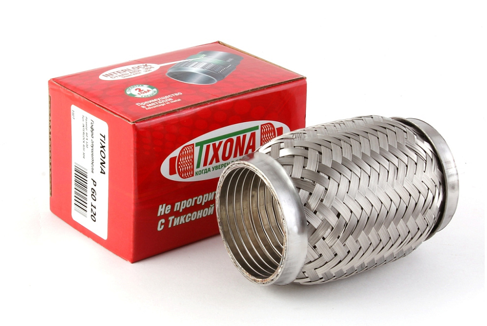 картинка Гофра глушителя Tixona (сталь 304 с внутренним металлорукавом) 60*120 от магазина  StreetTuning