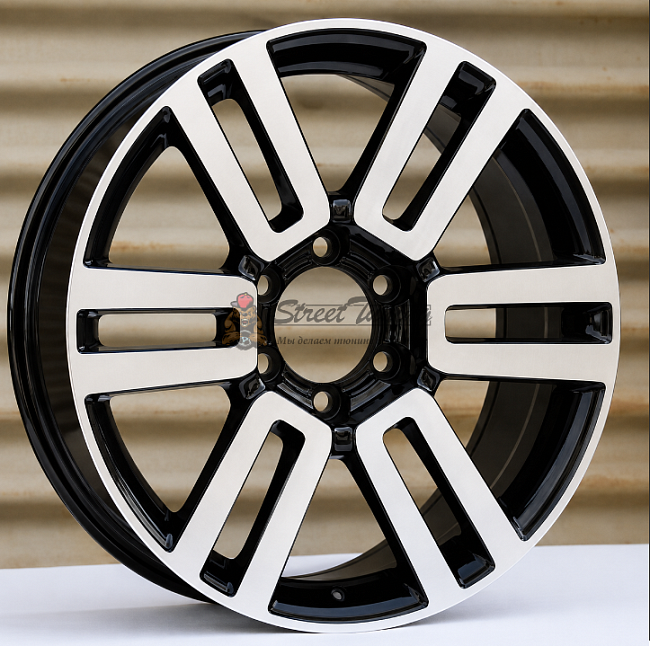 картинка Диски Replica Toyota JT028 R20 J8,5 ET30 6X139,7 black + polished магазин  StreetTuning 