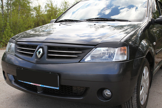 картинка Renault Logan 2004—2010 Накладки на передние фары (реснички) компл.-2 шт. магазин  StreetTuning 