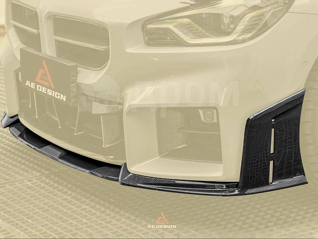 картинка Сплиттер (губа) на передний бампер v2 для BMW M2 и M2C G87 магазин  StreetTuning 