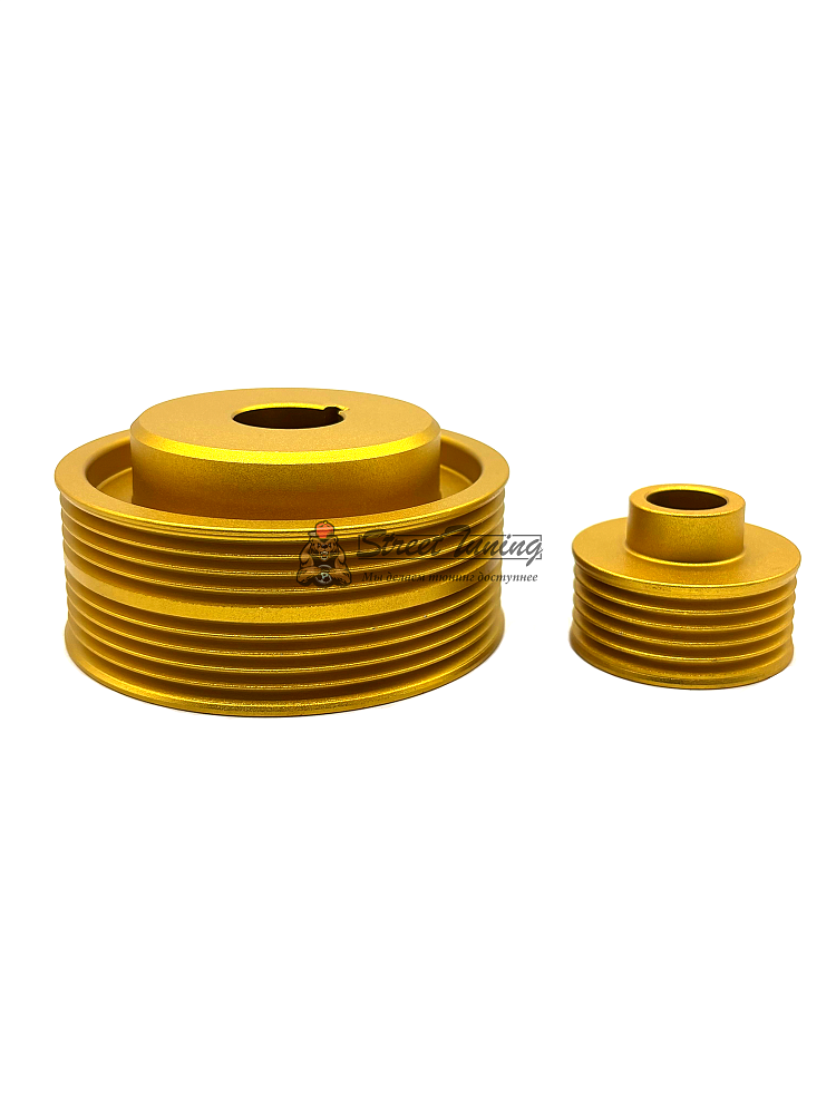 картинка Облегчённый underdrive комплект шкивов Subaru WRX 2.0 EJ20 - 2 шт, золотой от магазина  StreetTuning
