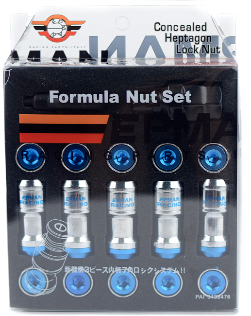 картинка Комплект гаек Epman Formula Wheels, синие М12 х 1.5 магазин  StreetTuning 