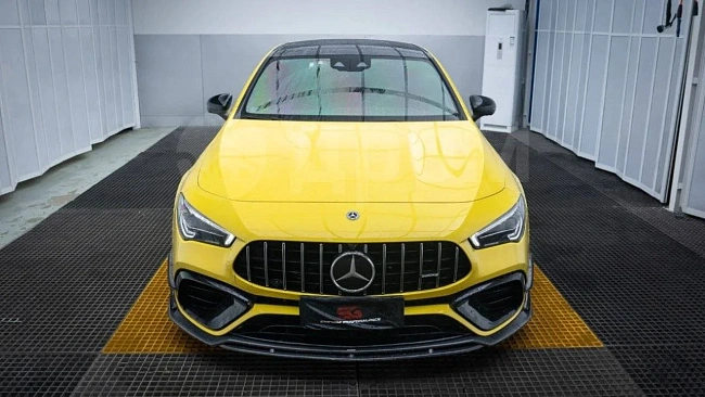 картинка Сплиттер (губа) на передний бампер для Mersedes CLA C118 CLA45 CLA45S магазин  StreetTuning 