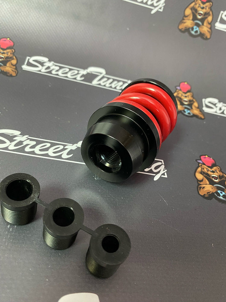 картинка Ручка КПП MOMO Springs в стиле койловера, черная, пружина красная от магазина  StreetTuning