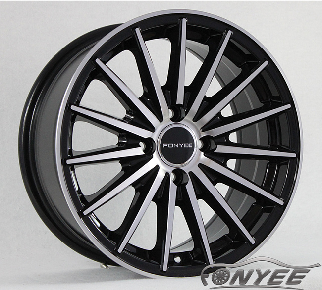картинка Новые диски Vossen VFS2 Replica R16 4X100 ET35 J7 черный глянец + серебро магазин  StreetTuning 
