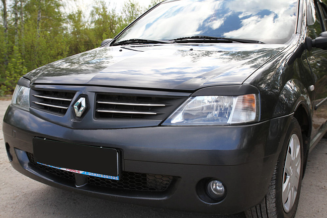 картинка Renault Logan 2010—2013 Накладки на передние фары (реснички) компл.-2 шт. магазин  StreetTuning 