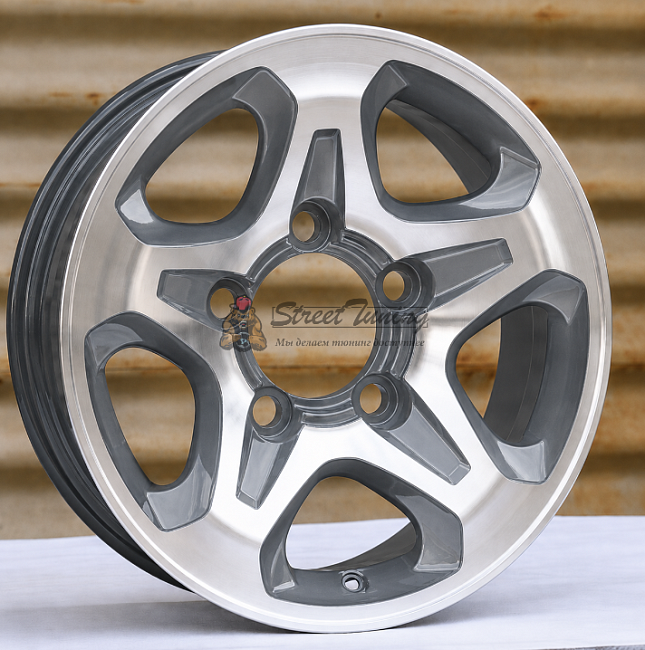 картинка Диски Replica Toyota JT296 R16 J7 ET0 5X150 gray + polished магазин  StreetTuning 