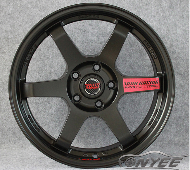 картинка Новые диски Rays TE37 R18 5X114,3 ET35 J9 черные матовые магазин  StreetTuning 