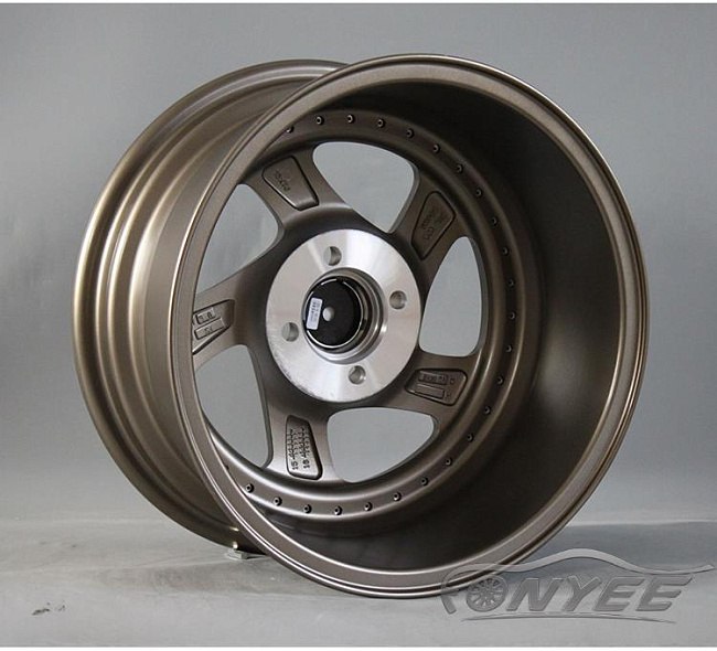 картинка Новые диски Rotiform TMB Flat R15 4х100 ET30 J7 бронза + золотистые болтики магазин  StreetTuning 