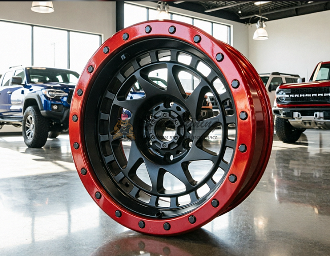 картинка Диски Challenger Wheels JT244 R17 J9 ET0 6X139,7 black matt+red магазин  StreetTuning 