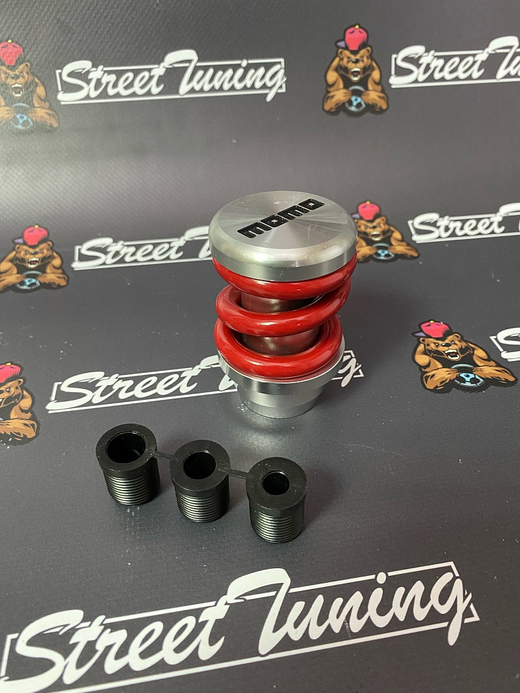 картинка Ручка КПП MOMO Springs в стиле койловера, серебро, пружина красная от магазина  StreetTuning
