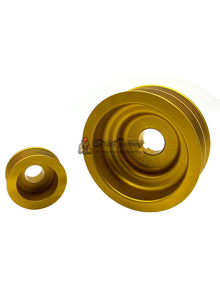 картинка Облегчённый underdrive комплект шкивов Subaru WRX 2.0 EJ20 - 2 шт, золотой от магазина  StreetTuning