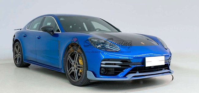 картинка Передний сплиттер KDA для бампера GTS Porsche Panamera 971 (2017–2023) магазин  StreetTuning 