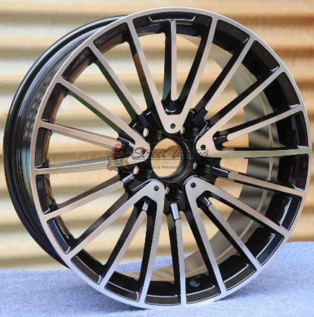 картинка Диски  Mercedes-Benz FBX122  R20 J9,5 ET45 5X112 black + polished магазин  StreetTuning 