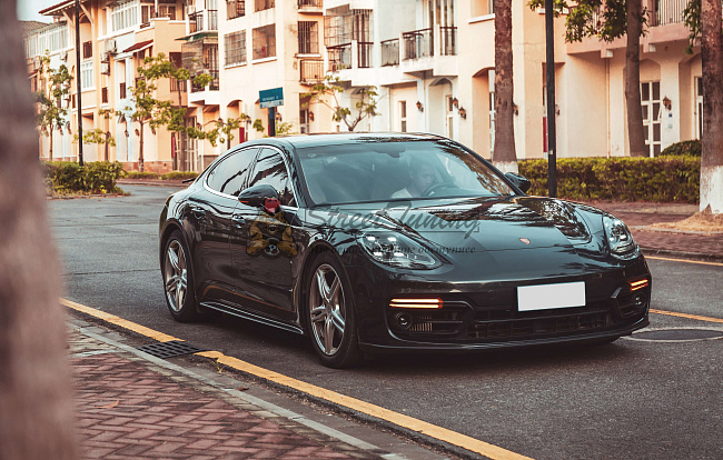 картинка Передний бампер в сборе, в стиле Sport Design, с ДХО, для Porsche Panamera 2017-2026 годов (971.1) магазин  StreetTuning 