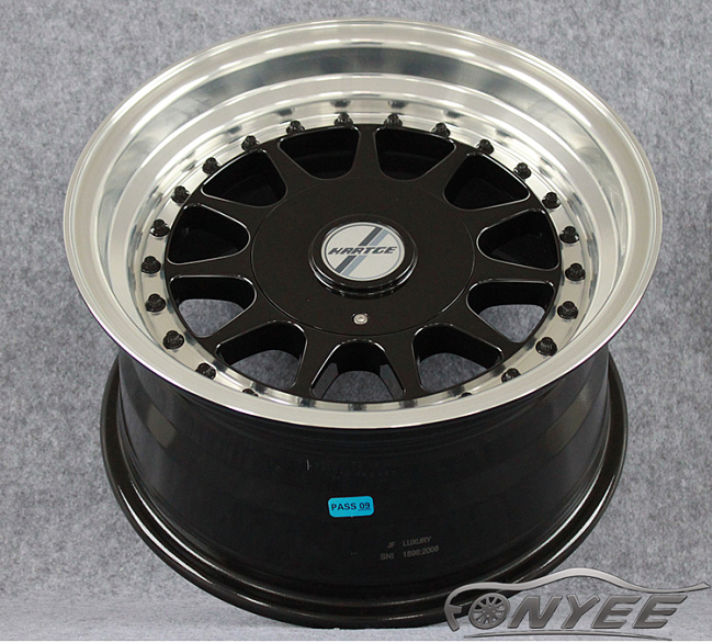 картинка Новые диски Hartge R15 4X100/114,3 ET20 J7 черный + серебро магазин  StreetTuning 