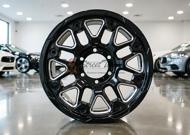 картинка Диски PDW Group FBX155 R17 J9 ET0 6X139,7 black + polished магазин  StreetTuning 