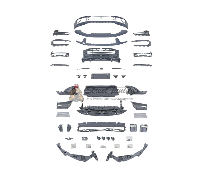 картинка Передний бампер 95B.3 OE, реплика без ДХО, для Porsche Macan 95B.1/95B.2/95B.3 (2014–2023) магазин  StreetTuning 