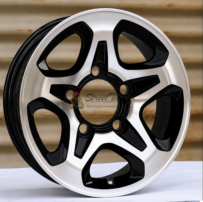 картинка Диски Replica Toyota JT296 R16 J7 ET0 5X150 black + polished магазин  StreetTuning 