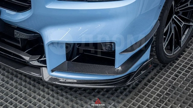 картинка Сплиттер (губа) на передний бампер для BMW M2 и M2C G8, карбон глянец магазин  StreetTuning 