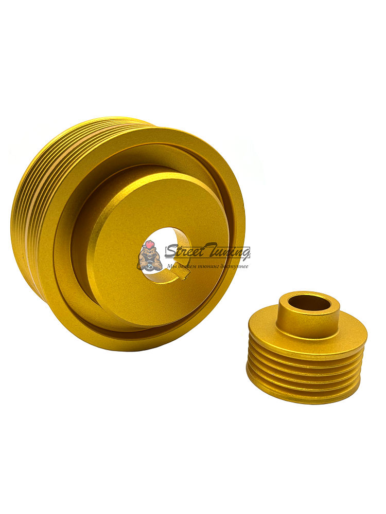 картинка Облегчённый underdrive комплект шкивов Subaru WRX 2.0 EJ20 - 2 шт, золотой от магазина  StreetTuning