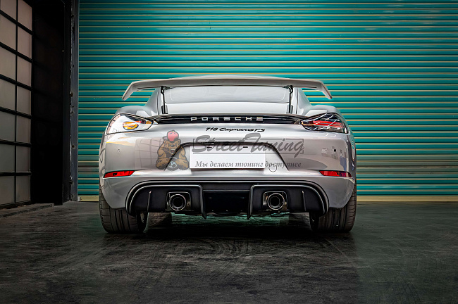 картинка Задний диффузор GT4 RS в сборе для Porsche 718 Boxster (982) и Cayman (982C) 2017+ магазин  StreetTuning 