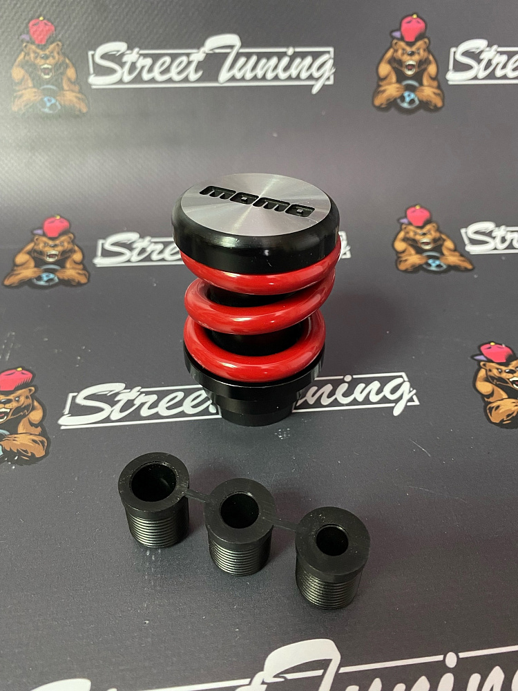 картинка Ручка КПП MOMO Springs в стиле койловера, черная, пружина красная от магазина  StreetTuning