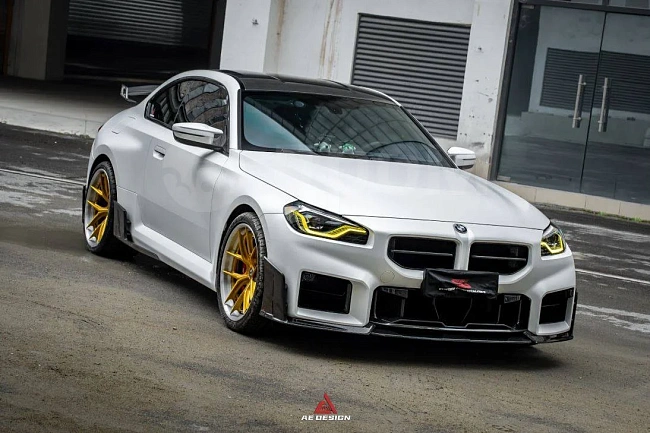 картинка Сплиттер (губа) на передний бампер v2 для BMW M2 и M2C G87 магазин  StreetTuning 
