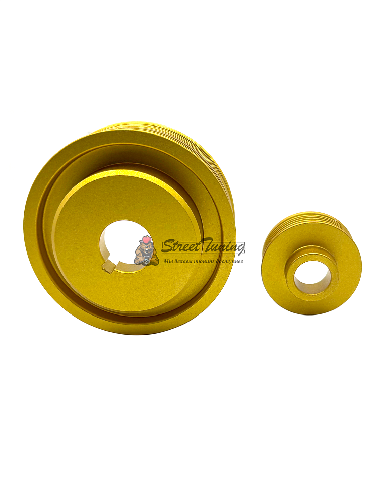 картинка Облегчённый underdrive комплект шкивов Subaru WRX 2.0 EJ20 - 2 шт, золотой от магазина  StreetTuning