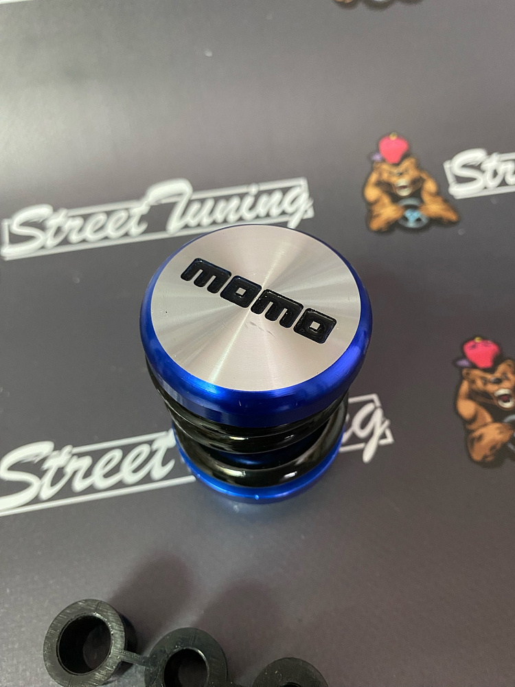картинка Ручка КПП MOMO Springs в стиле койловера, синяя, пружина черная от магазина  StreetTuning