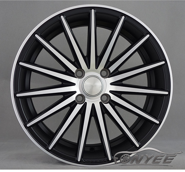 картинка Новые диски Vossen VFS2 Replica R16 4X100 ET35 J7 черный мат + серебро магазин  StreetTuning 