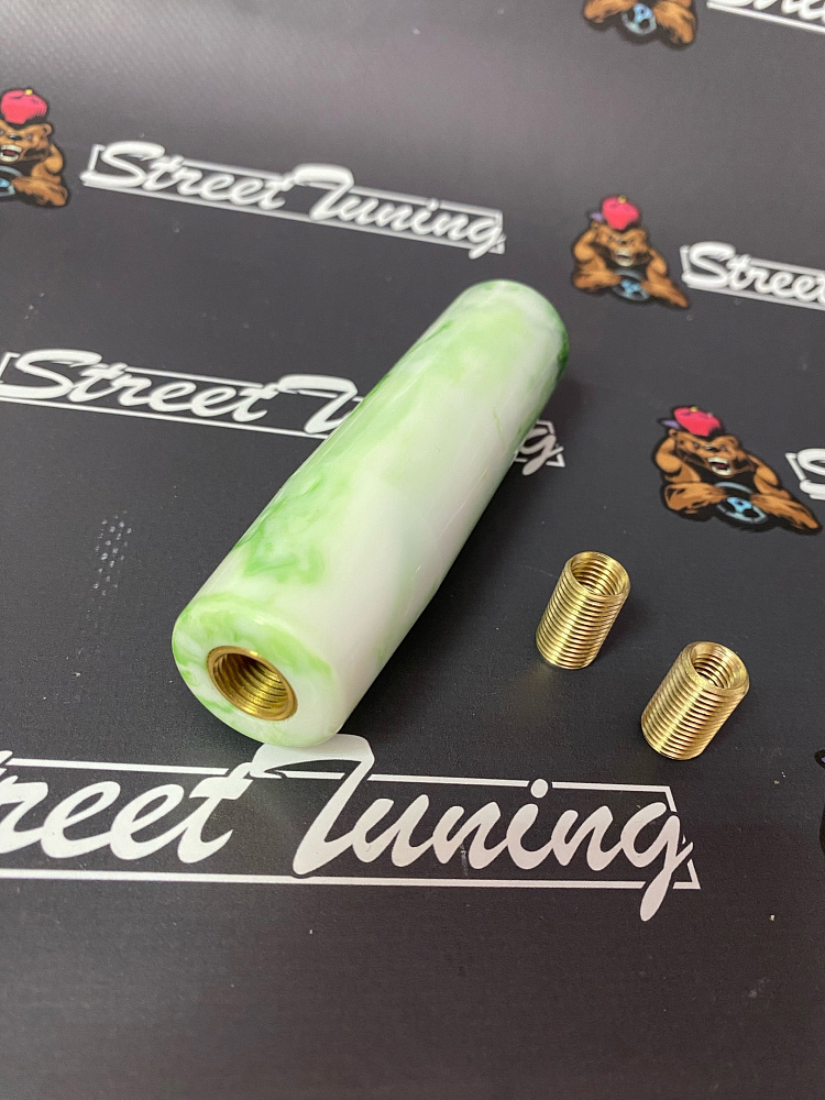 картинка Ручка КПП, цилиндр JDM 10 см, зелена-белая от магазина  StreetTuning